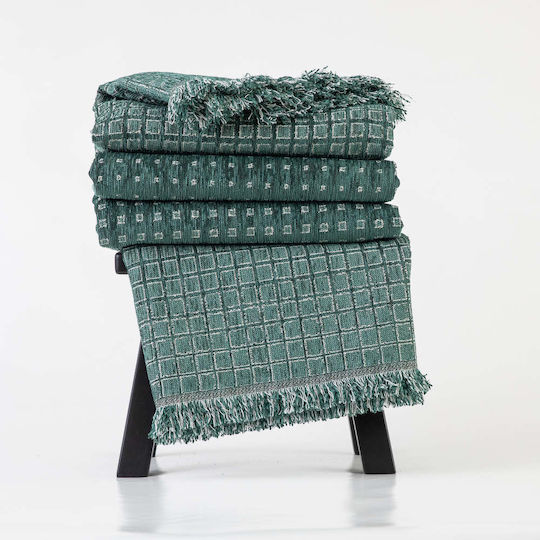 Borea Solana Four-Seater Sofa Throw Chenille 180x350cm Green