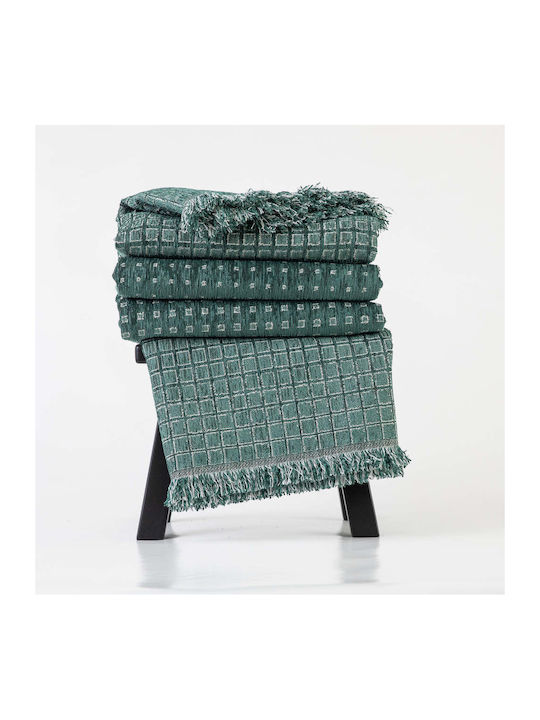 Borea Solana Armchair Throw Chenille 180x180cm Green