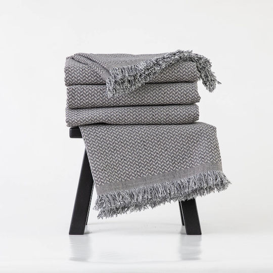 Borea Sicily Ριχτάρι Διθέσιου Καναπέ Chenille 180x250εκ. Γκρί