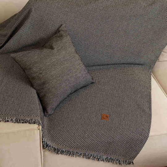 Borea Sicily Ριχτάρι Διθέσιου Καναπέ Chenille 180x250εκ. Γκρί
