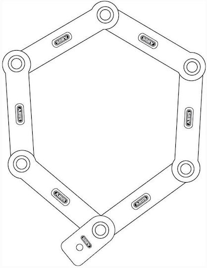 Abus Bordo Combo 6100/90 Κλειδαριά Ποδηλάτου Αναδιπλούμενη με Συνδυασμό Μαύρη