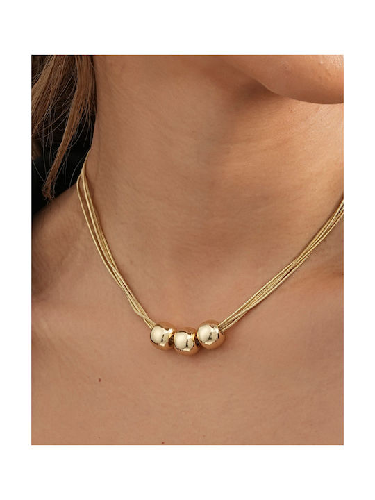 Rock Club Necklace Gold Plated