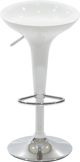 Scaune Bar Felice cu Înălțime Reglabilă White-Chrome Base 40x43x84buc