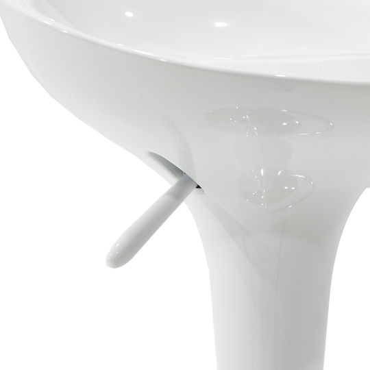 Scaune Bar Felice cu Înălțime Reglabilă White-Chrome Base 40x43x84buc