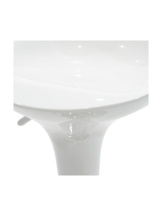 Stool Bar Felice with Adjustable Height White-Chrome Base 40x43x84cm