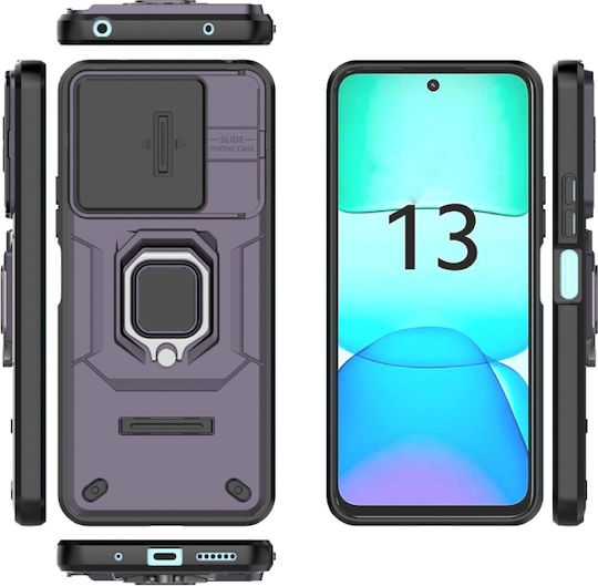 Sliding Camshield Back Cover Silicon / Plastic Violet (Redmi 13)