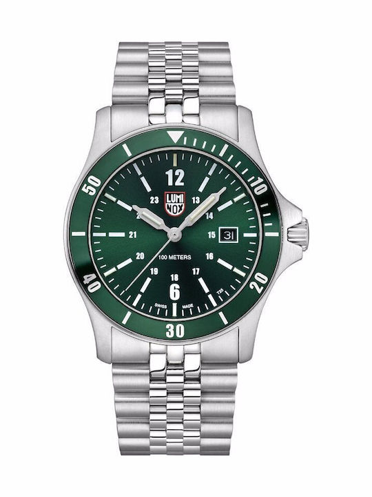 Luminox Sport Timer Men's Watch 42mm Battery with Silver Metal Bracelet