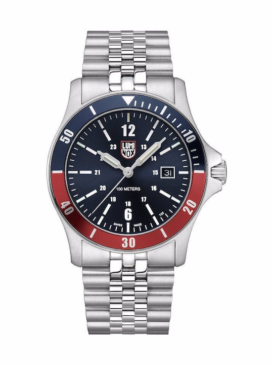 Luminox Sport Timer Мъжки Часовник 42мм На Батерия Със Сребриста Метална Гривна