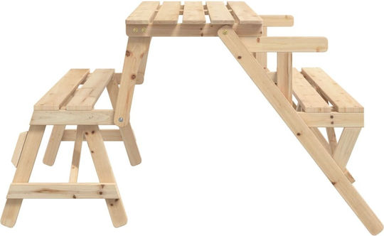Ξύλινο Τραπέζι Εξωτερικού Χώρου Καφέ 110x133x72εκ.