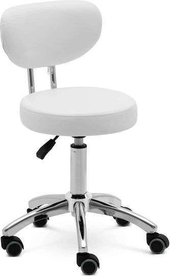 Physa Räder Friseursalon- und Spa-Hocker mit Rückenlehne Weiß