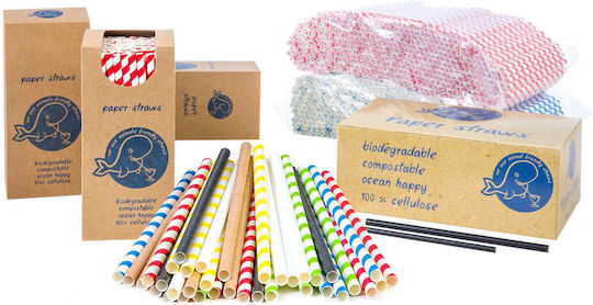 Bio Ecological Paper Straws 6/205mm Black 250pcs