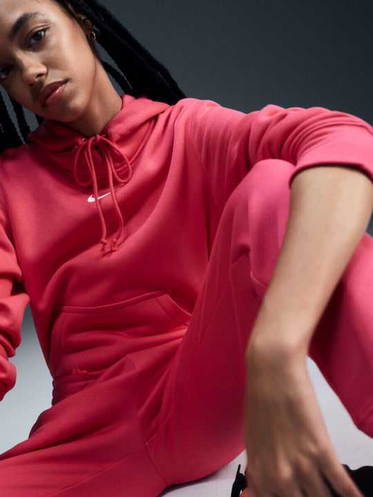 Long Women's Sweatshirt Hooded Aster Pink / Sail
