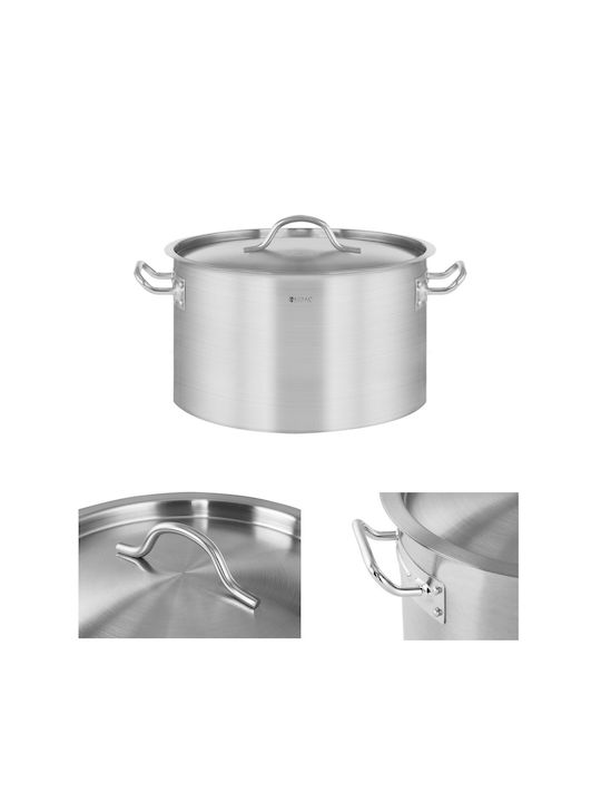 Royal Catering Stainless Steel Cooking Pot Lid Induction Stove 14 L