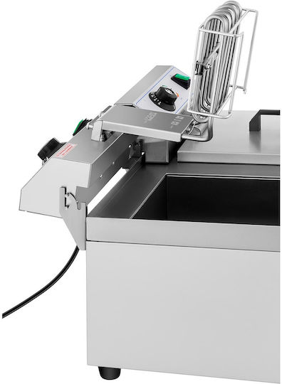 Friteuză electrică dublă comercială cu robinet 230 V 2 x 3000W 2 x 10 L