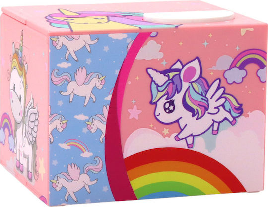 Piggy Bank Unicorn Copil Cutiuta de bani Roz 13x10x10cm