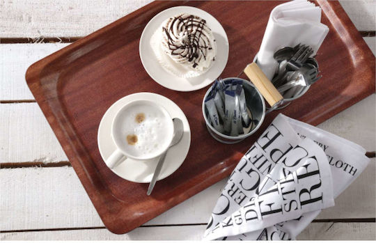 Non-Slip Laminated Serving Tray Walnut 460 x 360 mm Hendi 507025