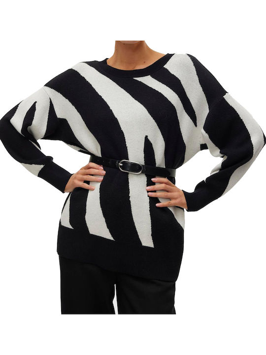 Bluze Damă Animal Print Mânecă Lungă Negru/bej