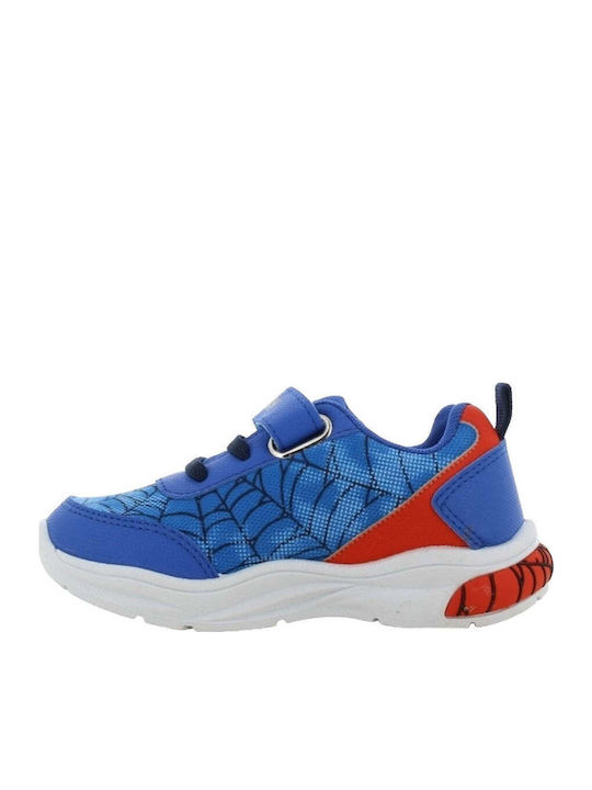 Παιδικά Sneakers Ανατομικά με Σκρατς & Φωτάκια Μπλε