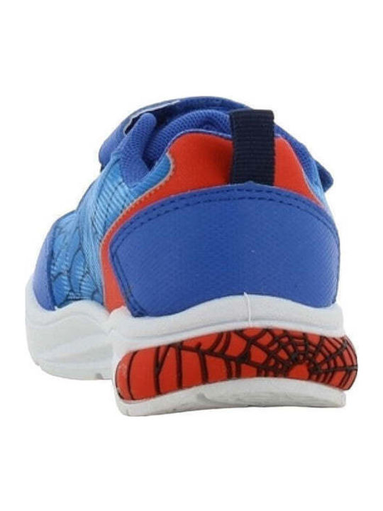 Παιδικά Sneakers Ανατομικά με Σκρατς & Φωτάκια Μπλε