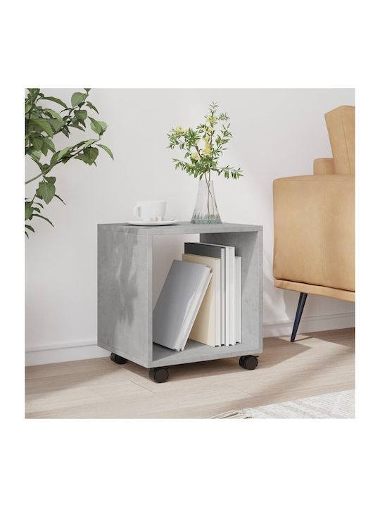 Rectangular Side Table with Wheels Gray L37xW33xH42.5cm