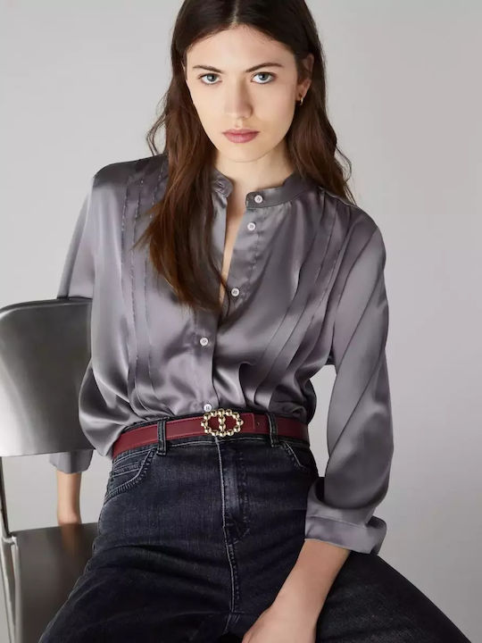 Μακρυμάνικο Γυναικείο Πουκάμισο Medium Grey