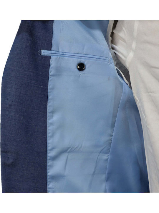 Men's Summer Suit Slim Fit Blue Terylene