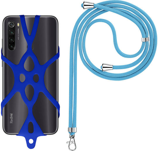 Universal Smartphone Cord Silicone Extendable Adjustable 90cm Blue