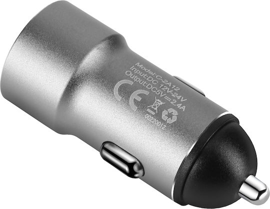 Linq Car Charger Double Usb Output 12w Silver