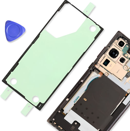 Autocolant pentru baterie Clappio Galaxy S22 Ultra, autocolant dublu adeziv, negru