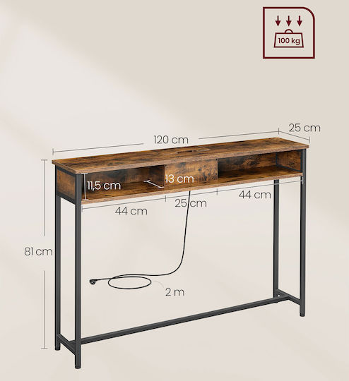 Konsole Braun L120xB25xH81cm