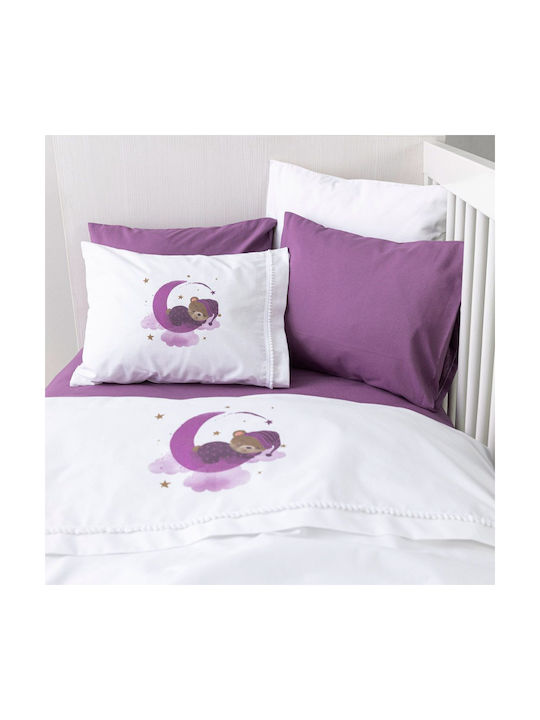 Borea Σετ Sleeping Bear Μωβ 120x160εκ.