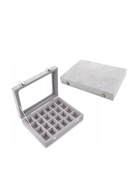 Кутия За Бижута Сив 20x15x5.2см