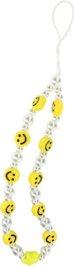 Phone Jewelry Bracelet Pearls Stars Smiley Collection Smile Yellow