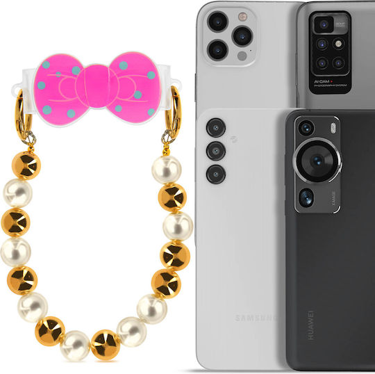 Avizar Golden White Pearl Handy Armband Clip Schleifen Design Gold