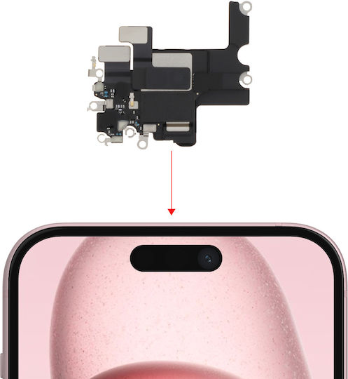Difuzor Intern Clappio Iphone 15 Plus Piesă de Schimb pentru Cască Negru