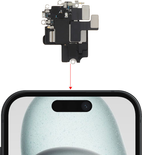 Difuzor Intern Clappio Apple iPhone 15 Piesă de Schimb Cască Negru