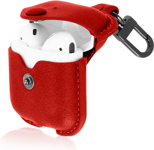 Airpods Case Smooth Leather Devia Cowboy Series Red