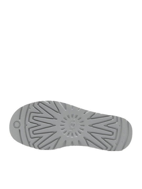 Classic Ultra Mini Platform Wildleder Stiefeletten Damen mit Pelz Weiß