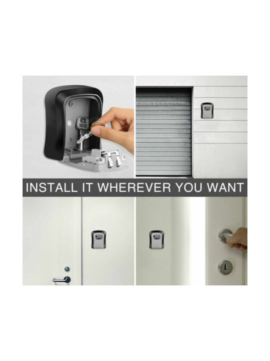 Suport De Chei Cu Combinație Metalic Cu Roată Cu Combinație 11.5x9.5x4cm Montare Pe Perete