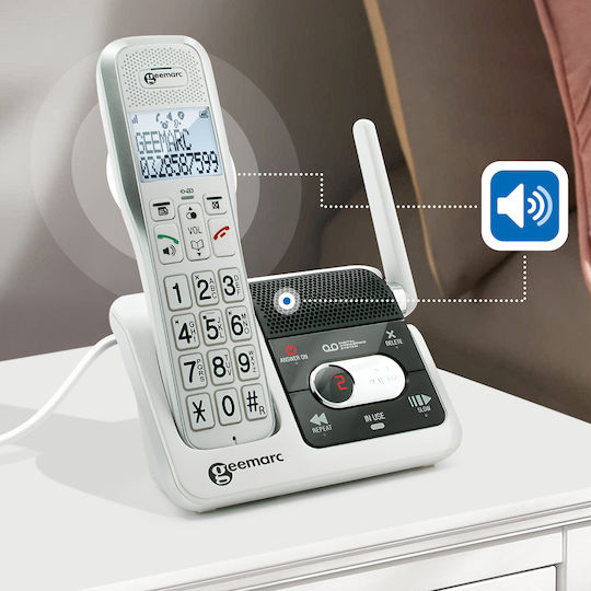 Geemarc Senior Landline Telephone Volume Adjustable Up To 50db White
