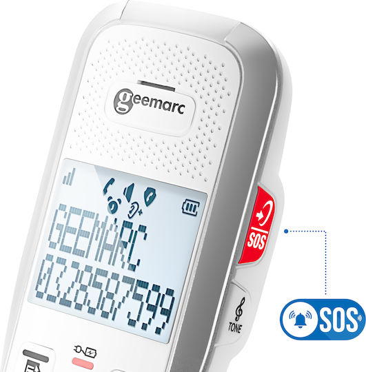 Geemarc Senior Landline Telephone Volume Adjustable Up To 50db White