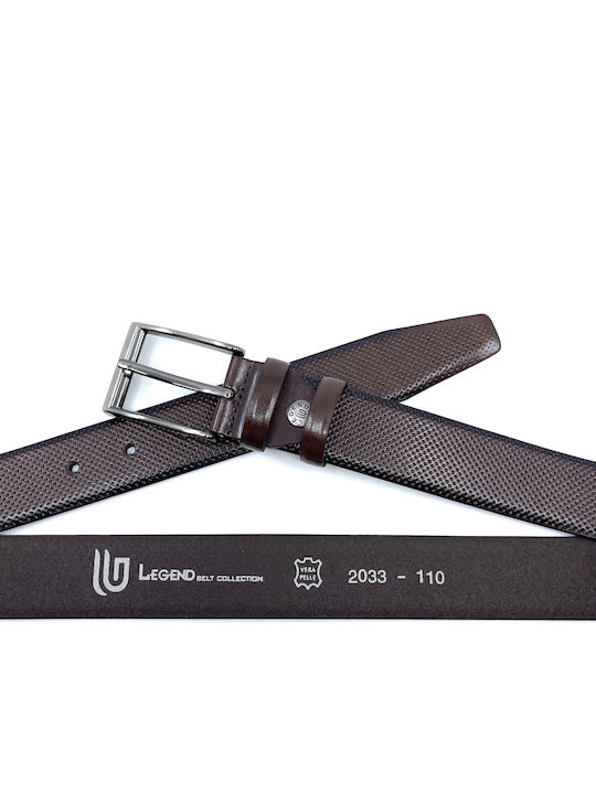LGD-2033 Men's Belt Leather Tabac Brown