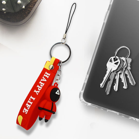 Keychain Wristband Squid Game Series Silicone Character Red