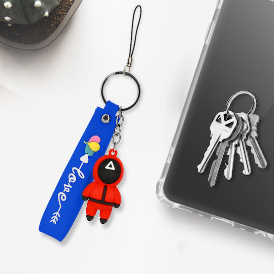 Keychain Wristband Squid Game Series Silicone Character Blue