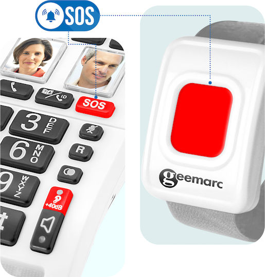 Geemarc CL610 Жично Телефон За Офиса За Възрастни Бял CL610_WH_VDE