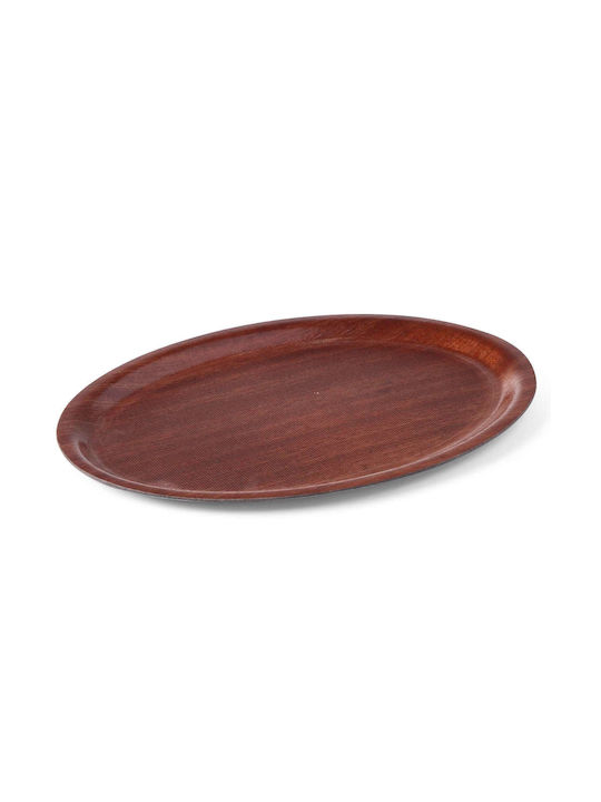 Hendi Lemnos Oval Tavă de Servire Antiderapant cu Mânere în Culoare Maro 29x21cm 1buc