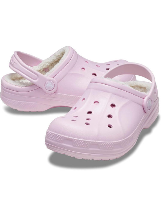 Crocs Papuci copii Roz Classic Clog Lined