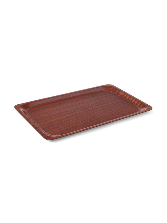 Hendi Lemnos Dreptunghiular Tavă de Servire Antiderapant cu Mânere în Culoare Maro 33x43cm 1buc