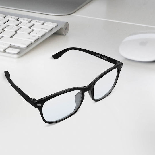 Anti-Müdigkeitsbrille Anti-Blaulicht-Gläser ohne Korrekturrahmen Schwarz Matt