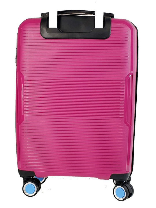 Dielle Hard Cabin Travel Suitcase Fuchsia With 4 Wheels Height 55cm